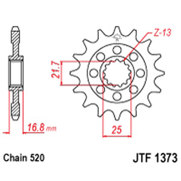 JT JT Gear Box Sprockets G/B 1373-16